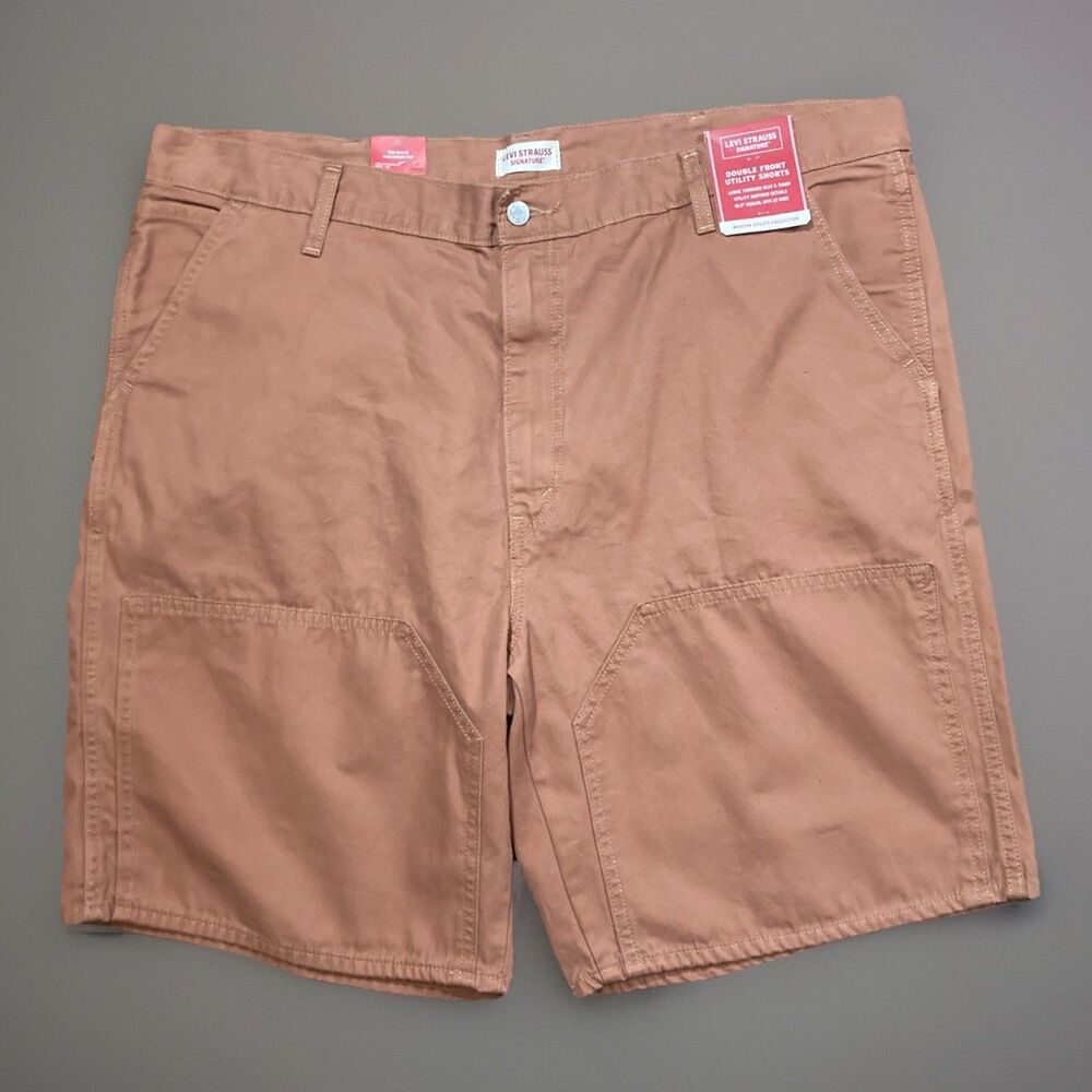 NWT Levi's Signature Mens 44 Rust Utility Shorts Double Front Workwear